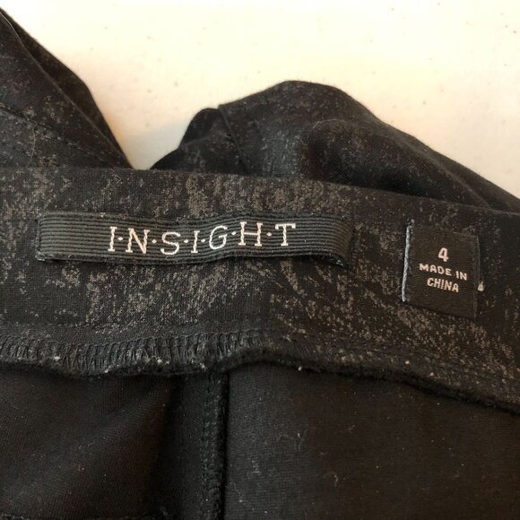 Insight Womens Black Patterned Pants Skinny Pull On Size 4 - Picture 3 of 4